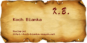 Koch Bianka névjegykártya
